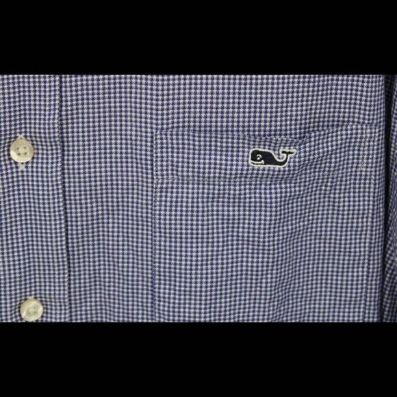 VINEYARD VINES CLASSIC FIT TUCKER SHIRT LS BUTTON FRONT SIZE LARGE BLUE GINGHAM - Picture 5 of 7